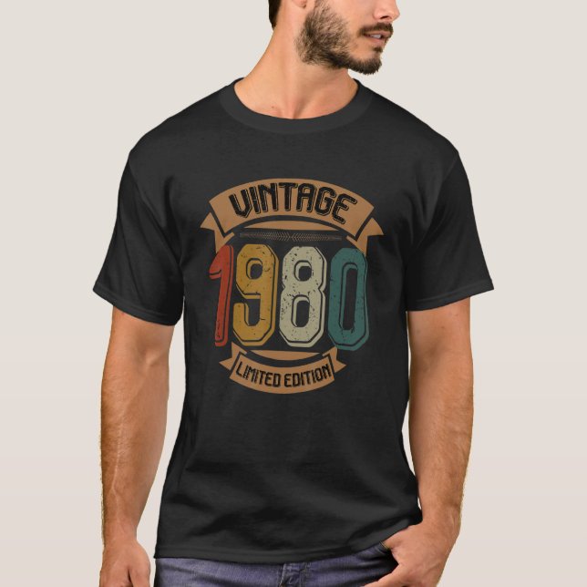Född 1980 Vintage T Shirt (Framsida)
