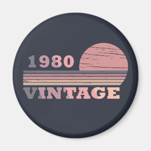 född 1980-vintagens födelsedagspresent magnet