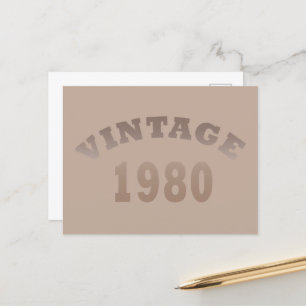 Född 1980 vintages födelsedagspresent helg vykort