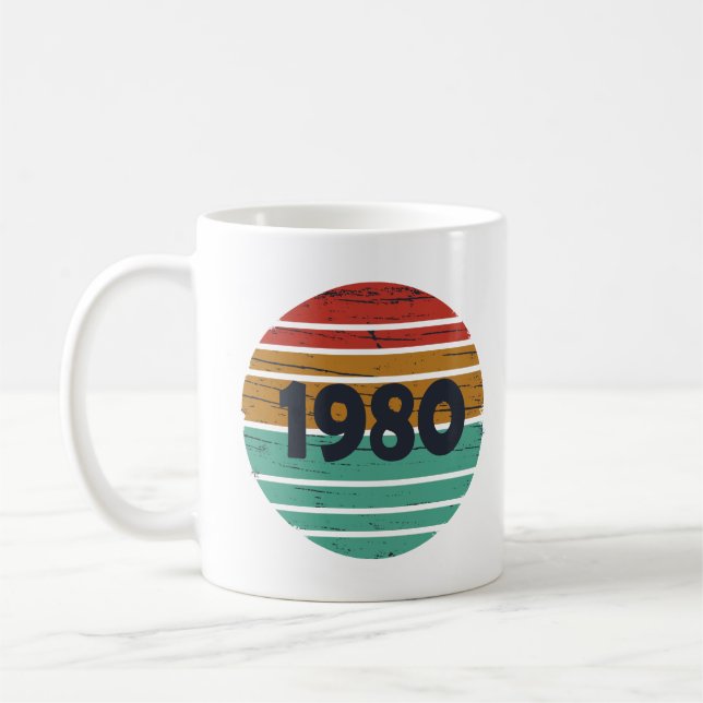 Född 1980 vintages födelsedagspresent kaffemugg (Vänster)