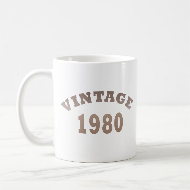 Född 1980 vintages födelsedagspresent kaffemugg (Vänster)