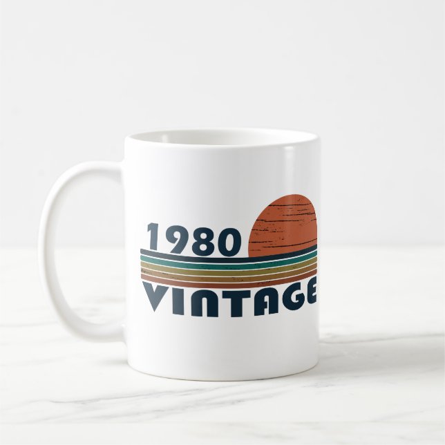 Född 1980 vintages födelsedagspresent kaffemugg (Vänster)