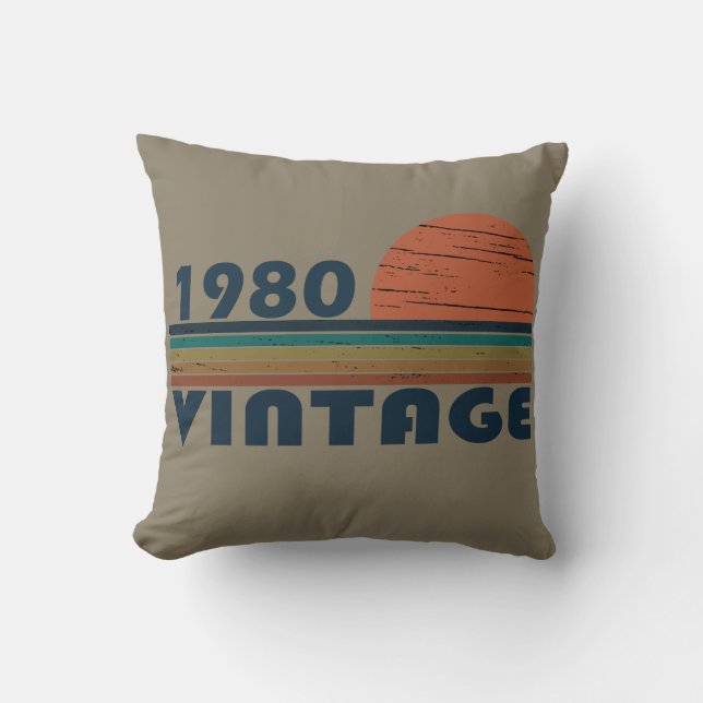 Född 1980 vintages födelsedagspresent kudde (Framsida)