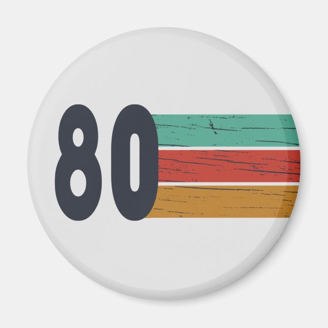 Född 1980 vintages födelsedagspresent magnet (Framsidan)