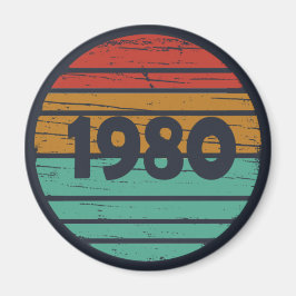 Född 1980 vintages födelsedagspresent magnet