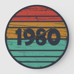 Född 1980 vintages födelsedagspresent stor klocka