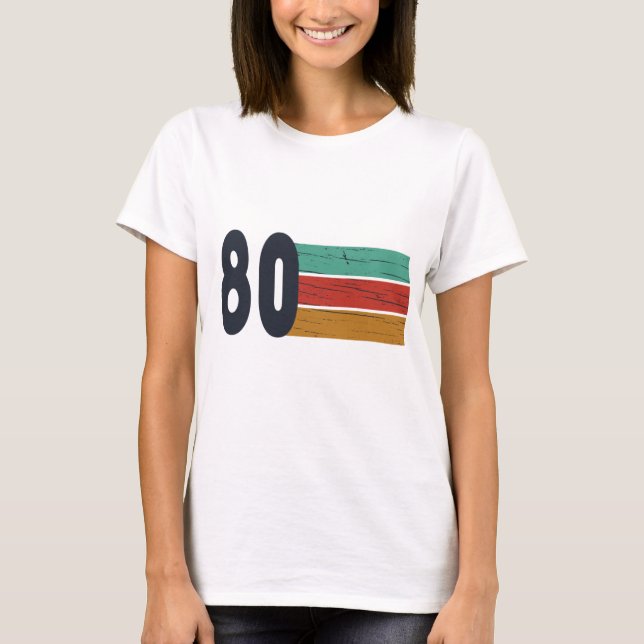 Född 1980 vintages födelsedagspresent t shirt (Framsida)