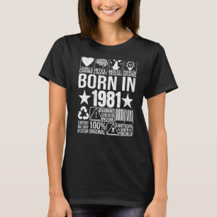 Född 1981 i Barcode Birthda med varningsetikett In T Shirt
