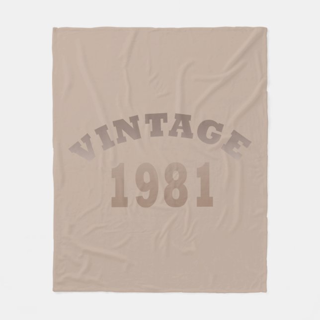 Född 1981 vintagens födelsedag fleecefilt (Framsidan)