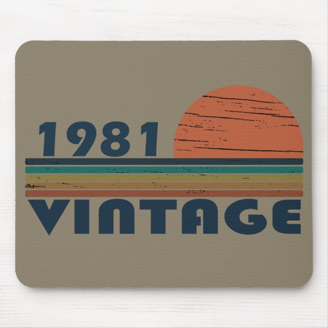 Född 1981 vintagens födelsedag musmatta (Framsidan)