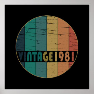 Född 1981 vintagens födelsedag poster