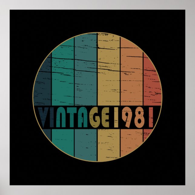 Född 1981 vintagens födelsedag poster (Framsidan)