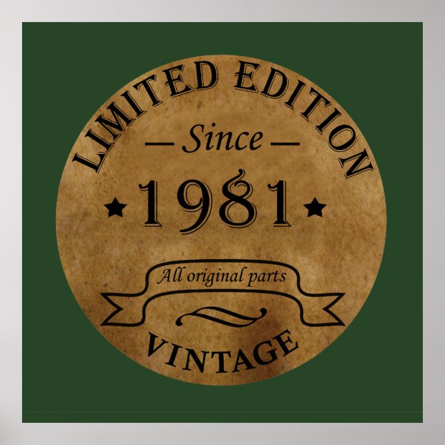 Född 1981 vintagens födelsedag poster (Framsidan)