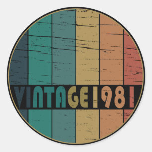 Född 1981 vintagens födelsedag runt klistermärke