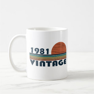 Född 1981 vintagens födelsedagspresent kaffemugg