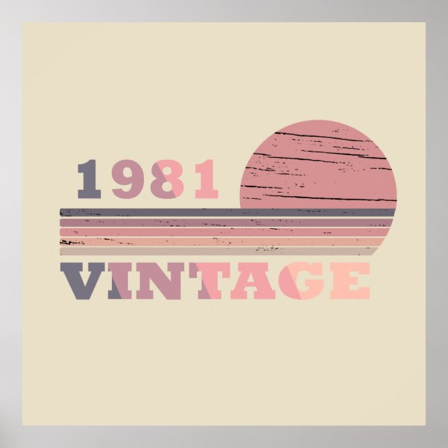 född 1981 vintagens födelsedagspresent poster (Framsidan)