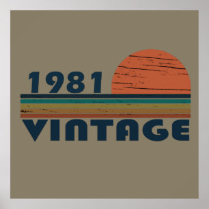 Född 1981 vintagens födelsedagspresent poster