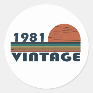 Född 1981 vintagens födelsedagspresent runt klistermärke