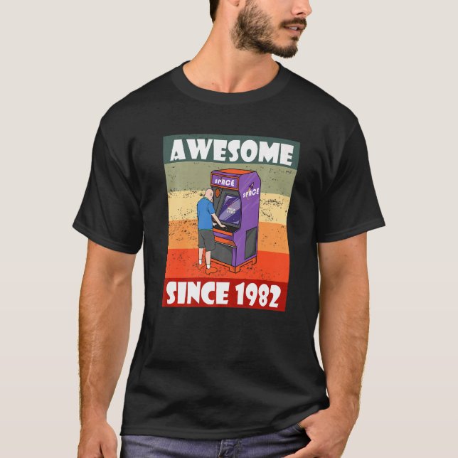 Född 1982, 40:e födelsedag, 80:s videospel t shirt (Framsida)