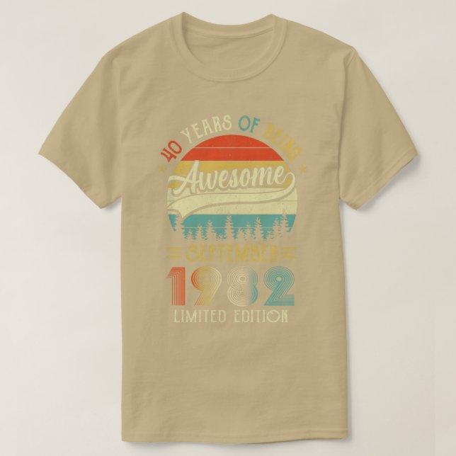 Född 1982 40:e födelsedagen 1982 40 t shirt (Design framsida)