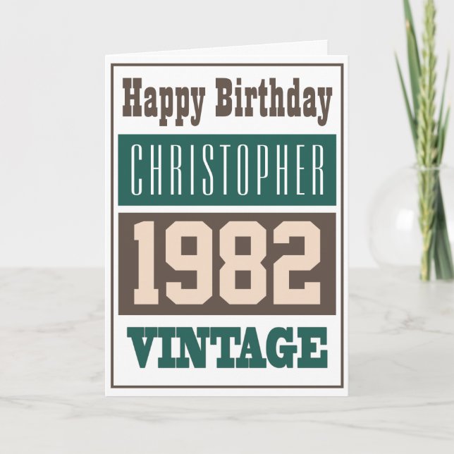 Född 1982 i Hälsning-kort Kort (Framsida)