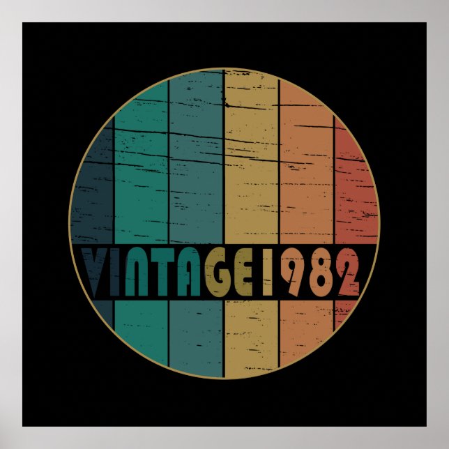 Född 1982 vintagens födelsedag poster (Framsidan)