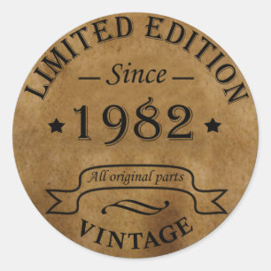 Född 1982 vintagens födelsedag runt klistermärke