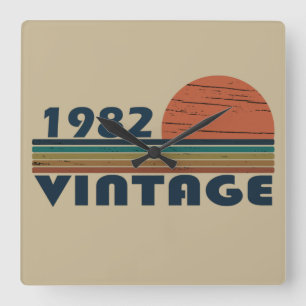 Född 1982 vintagens födelsedagspresent fyrkantig klocka