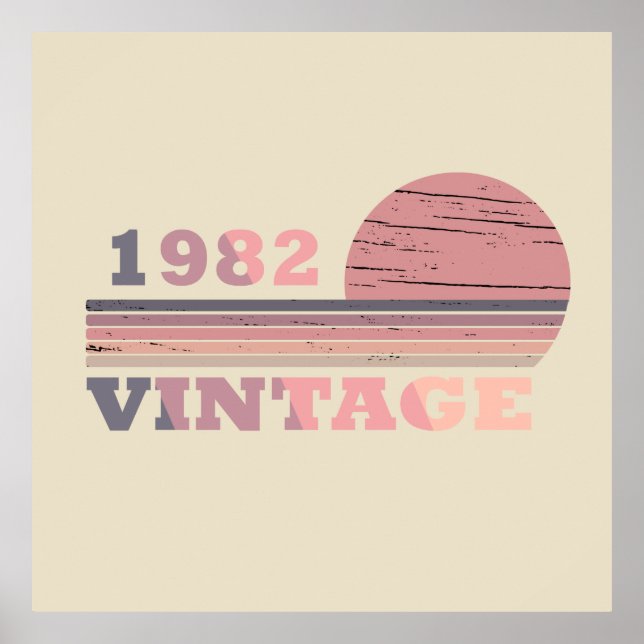 född 1982 vintagens födelsedagspresent poster (Framsidan)