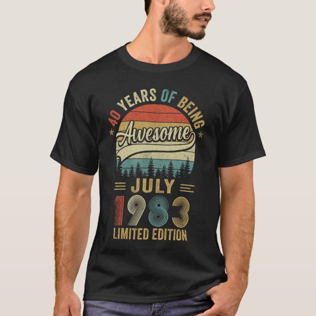 Född 1983 40:e födelsedagen 1983 40 år t shirt (Framsida)
