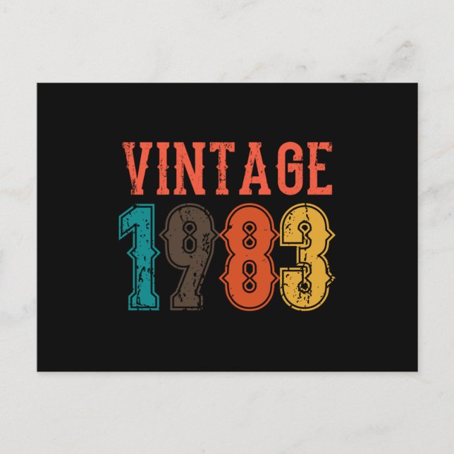 FÖDD 1983 FÖDELSEDAGS VINTAGE Män Vykort (Framsida)