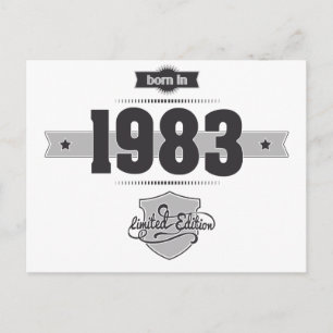 Född 1983 (Mörk&lättgrey) Vykort