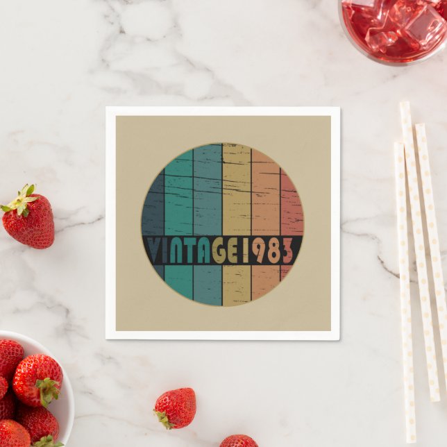 Född 1983 vintagens födelsedag pappersservett (Insitu)