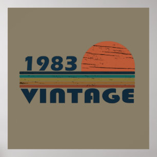 Född 1983 vintagens födelsedag poster