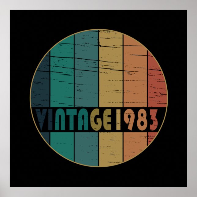 Född 1983 vintagens födelsedag poster (Framsidan)