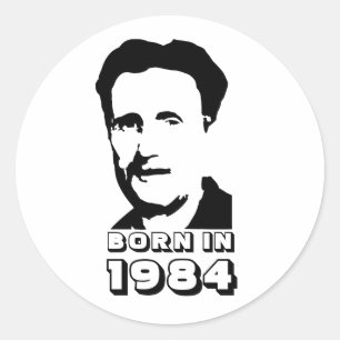 Född 1984 (George Orwell) Runt Klistermärke