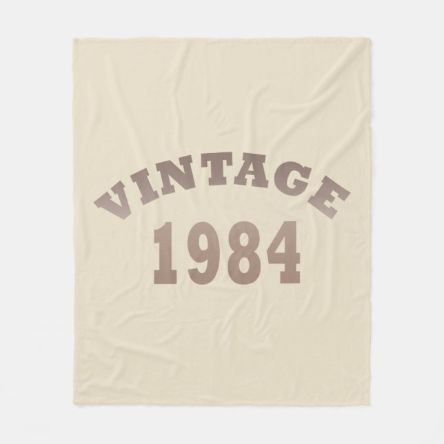 Född 1984 vintagens födelsedag fleecefilt (Framsidan)