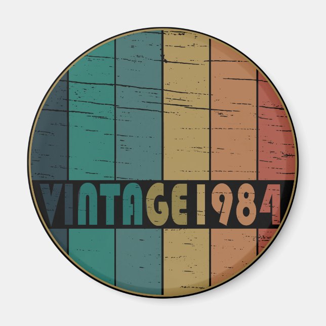 Född 1984 vintagens födelsedag magnet (Framsidan)