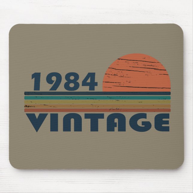 född 1984, vintagens födelsedag musmatta (Framsidan)