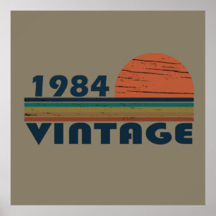 född 1984, vintagens födelsedag poster
