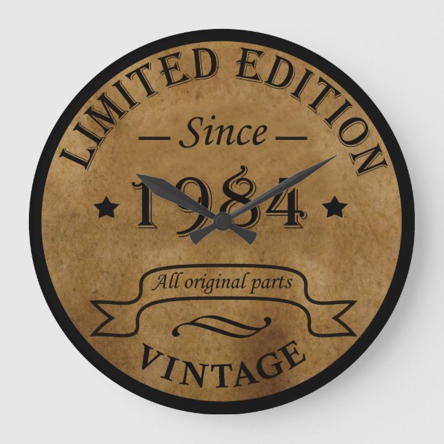 Född 1984 vintagens födelsedag stor klocka (Framsida)