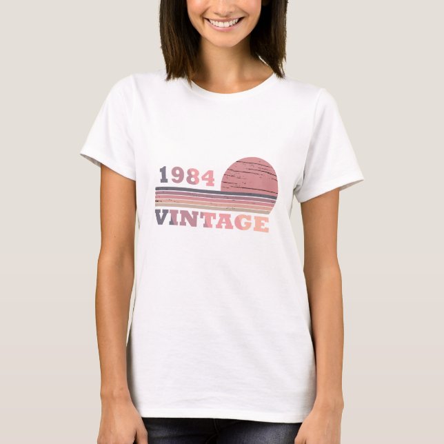 född 1984, vintagens födelsedag t shirt (Framsida)