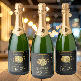 Född 1985, 40-årsdagen party vin-etikett