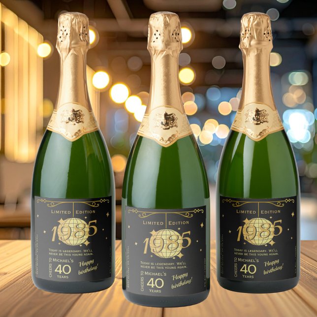 Född 1985, 40-årsdagen party vin-etikett (Skapare uppladdad)