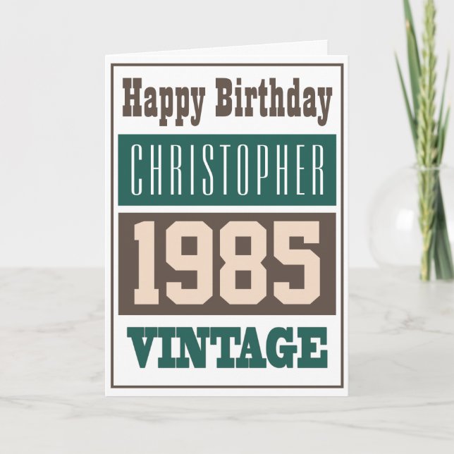 Född 1985 i Hälsning-kort Kort (Framsida)