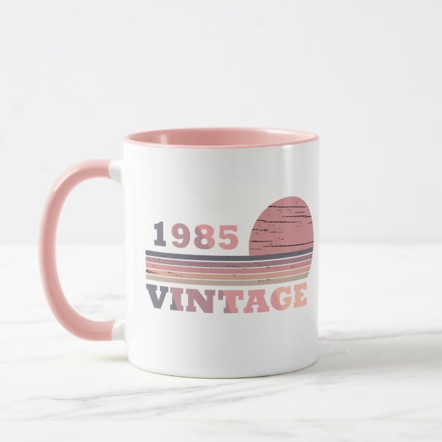född 1985 vintage 40 födelsedagspresent mugg (Vänster)