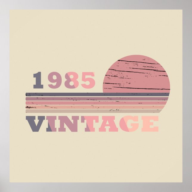 född 1985 vintage 40 födelsedagspresent poster (Framsidan)