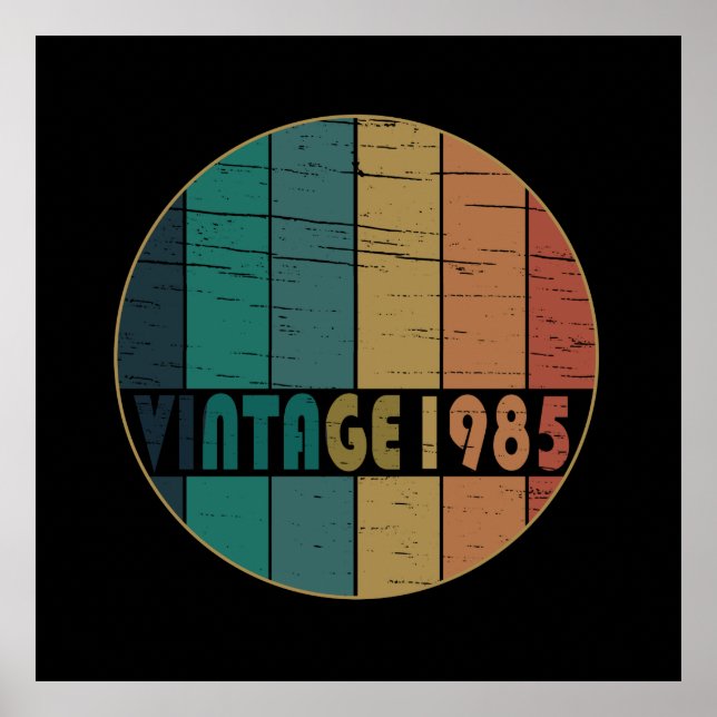 född 1985, vintage födelsedag poster (Framsidan)