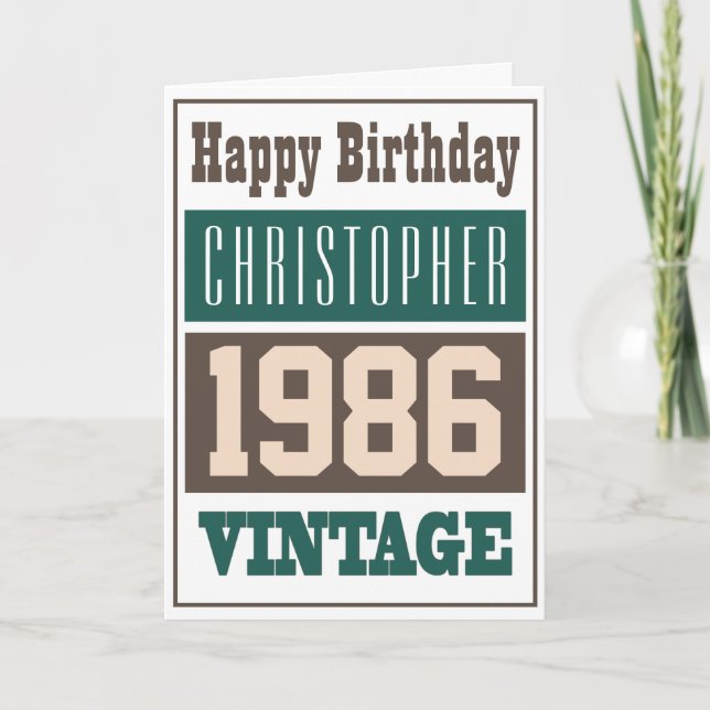 Född 1986 i Hälsning-kort Kort (Framsida)