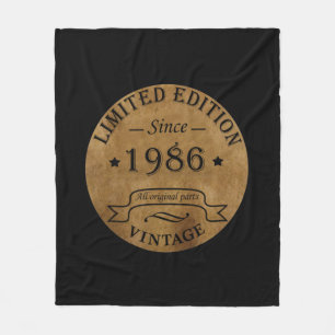 född 1986, vintage födelsedag fleecefilt